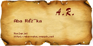 Aba Réka névjegykártya